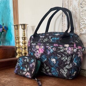 Lug Jive Women's Quilted Floral Bag and Wallet Black Bloom